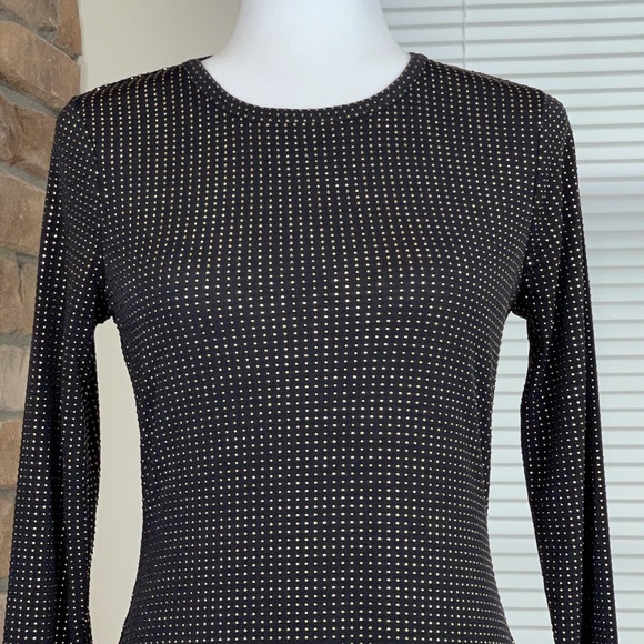 MICHAEL KORS Metallic Black & Gold Dotted Dress - Picture 3 of 12